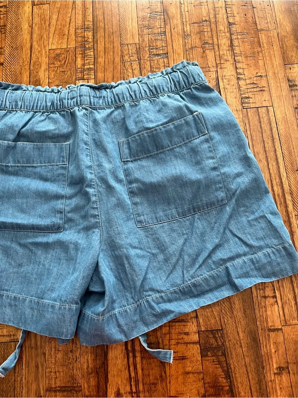 LOFT Outlet Light Blue Drawstring Denim-Style Women's Shorts